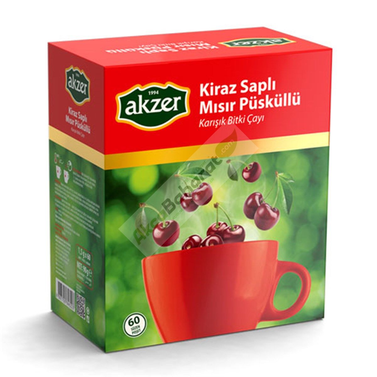 Akzer Kiraz Saplı & Mısır Püsküllü Çay 60'lı
