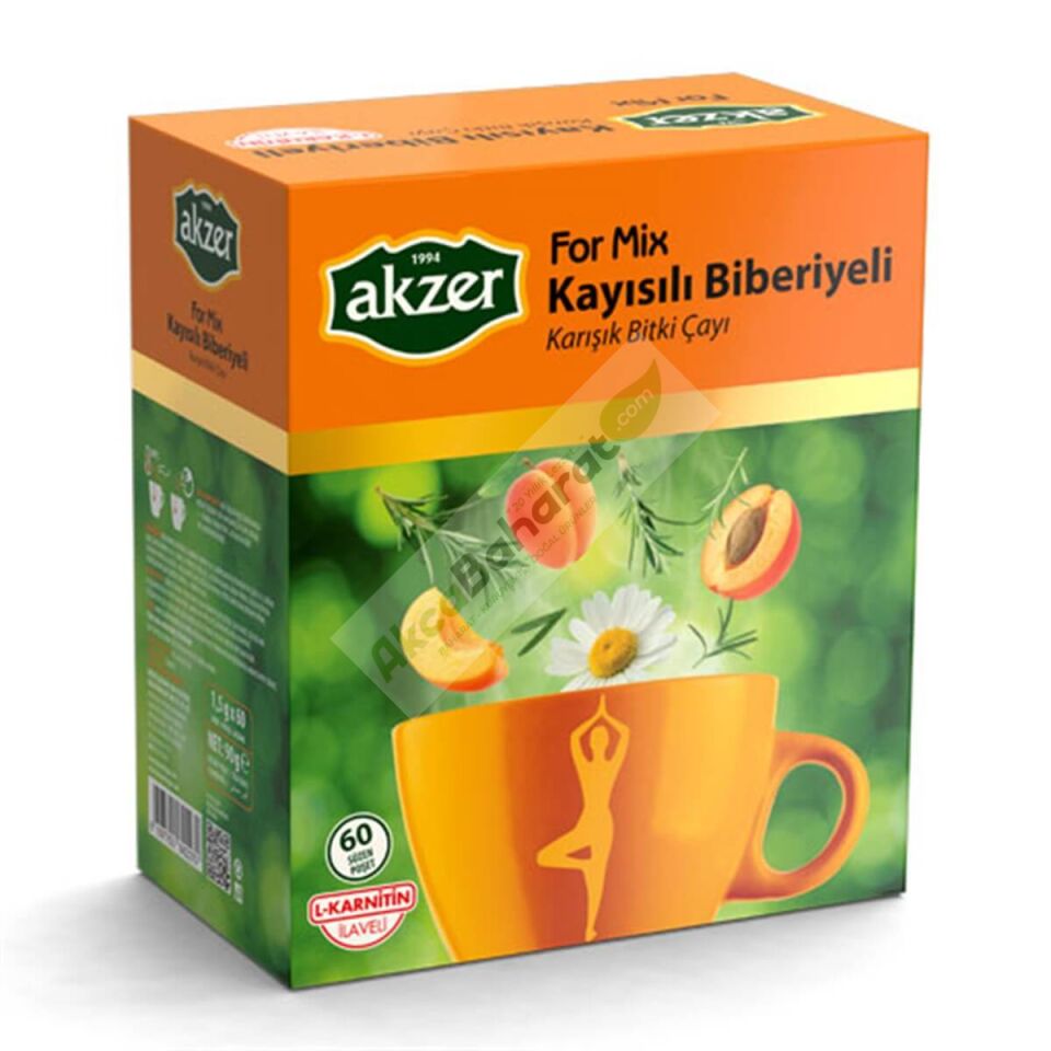Akzer For-mix Kayısılı-Biberiyeli Çay 60'lı