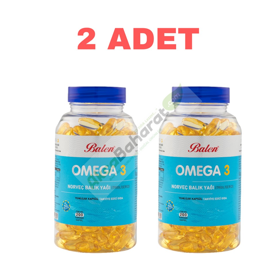 Balen Omega 3 Norveç Balık Yağı Yumuşak Kapsül 1380 Mg*200 2li Paket