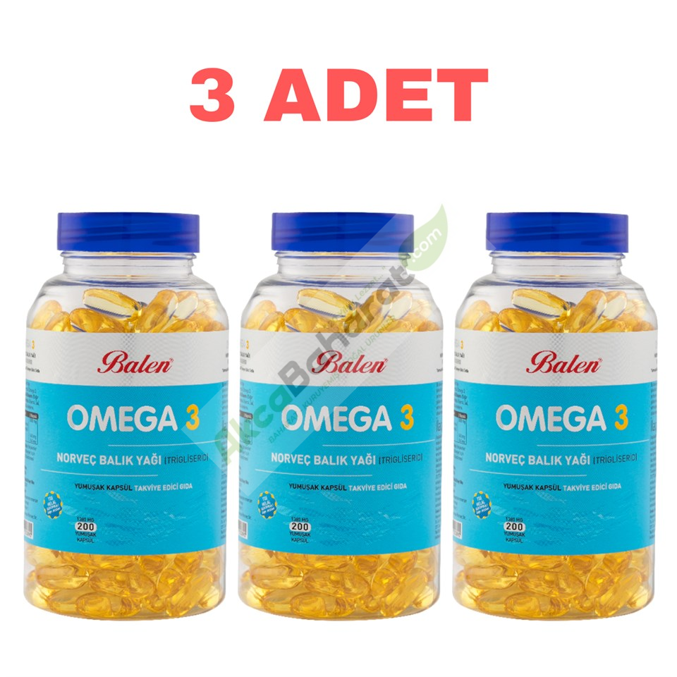 Balen Omega 3 Norveç Balık Yağı Yumuşak Kapsül 1380 Mg*200 3li Paket
