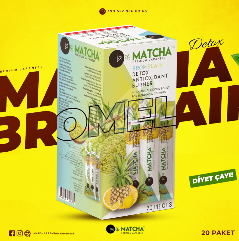 MATCHA & BROMELAİN Japon Çayı 20 adet X 8 Gr